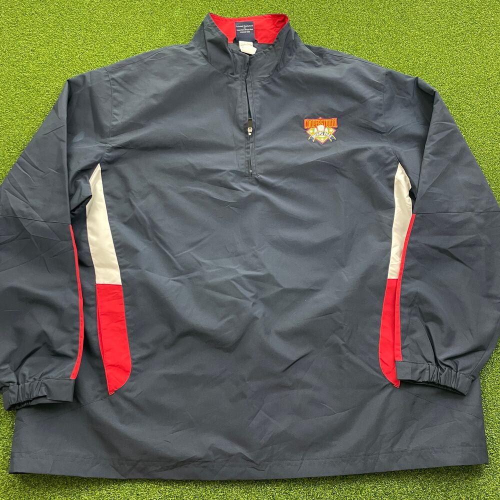 Cooperstown Dreams Park Quarter Zip Baseball Pullover Windbreaker Sz XL